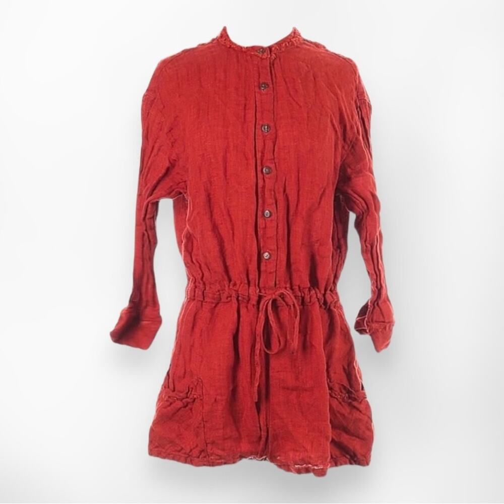 Intimately Free People Red Linen Romper